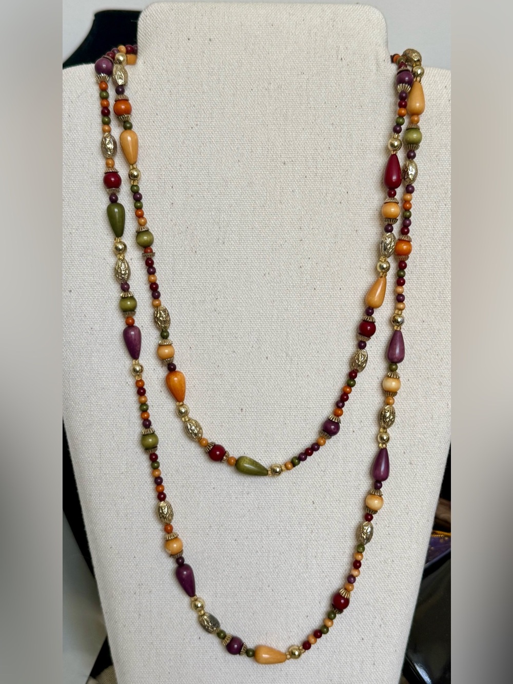 Multicolor Bead Long Necklace